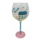 Beachside Painted Wine Glass Drinkware Gift Coastal Nautical Ocean Beach Sea Life 4.6 x 4.6 x 8.7